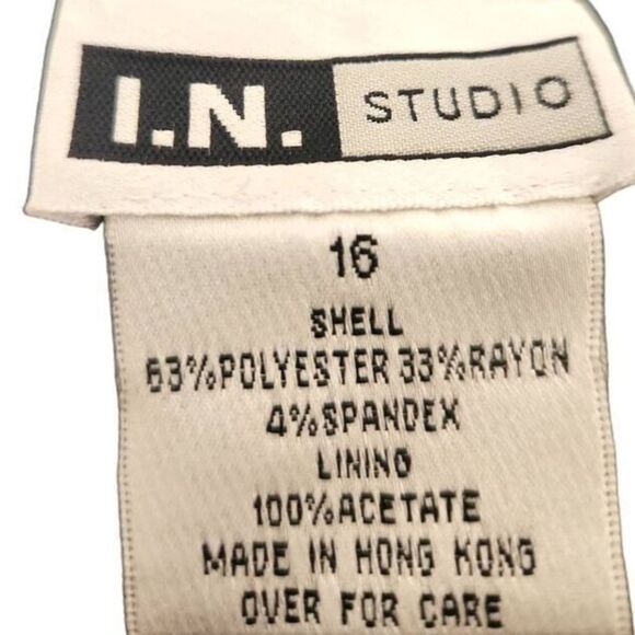 Vintage 90's In Studio Womens Black Pinstriped Button‎ Front Blazer sz 16 Preppy - Picture 4 of 4